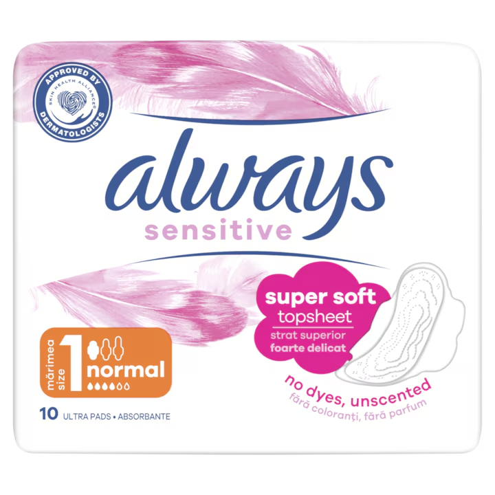 Absorbante Sensitive Super Soft, 10 bucati, Always