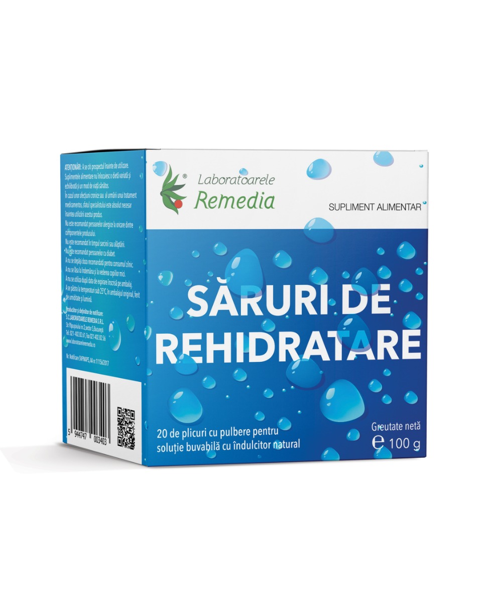 Saruri de rehidratare, 20 pliculete, Laboratoarele Remedia