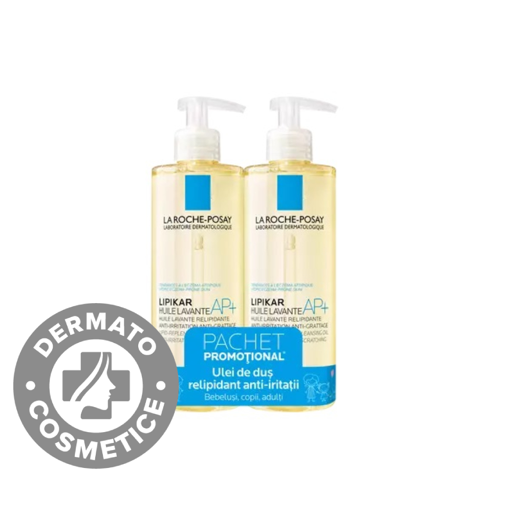 Pachet Ulei de spalare Lipikar 1+1 -70%, 2 x 400ml, La Roche-Posay