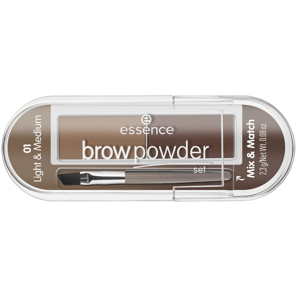 Set pentru sprancene brow powder 01 - light & medium, 2.3g, Essence