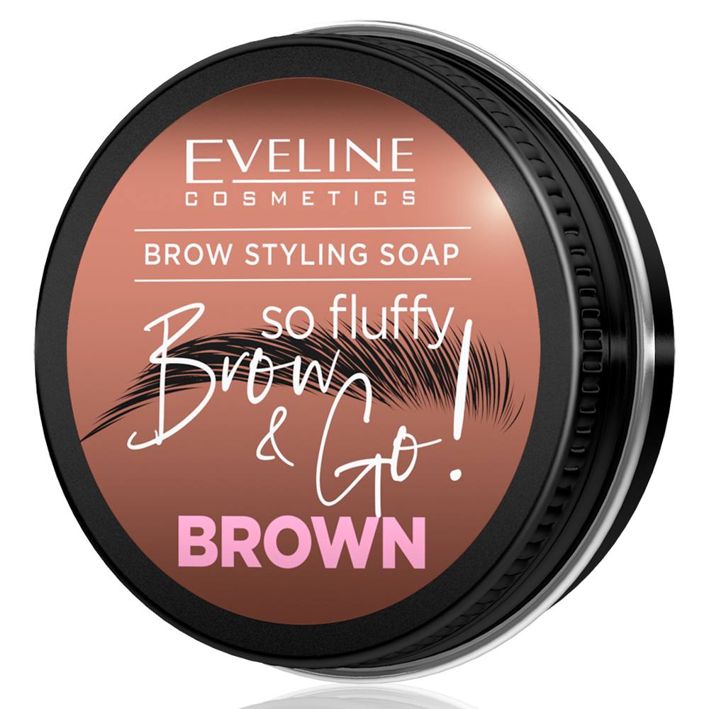 Sapun pentru fixarea sprancenelor Brow&Go So Fluffy Brown, 25ml, Eveline Cosmetics