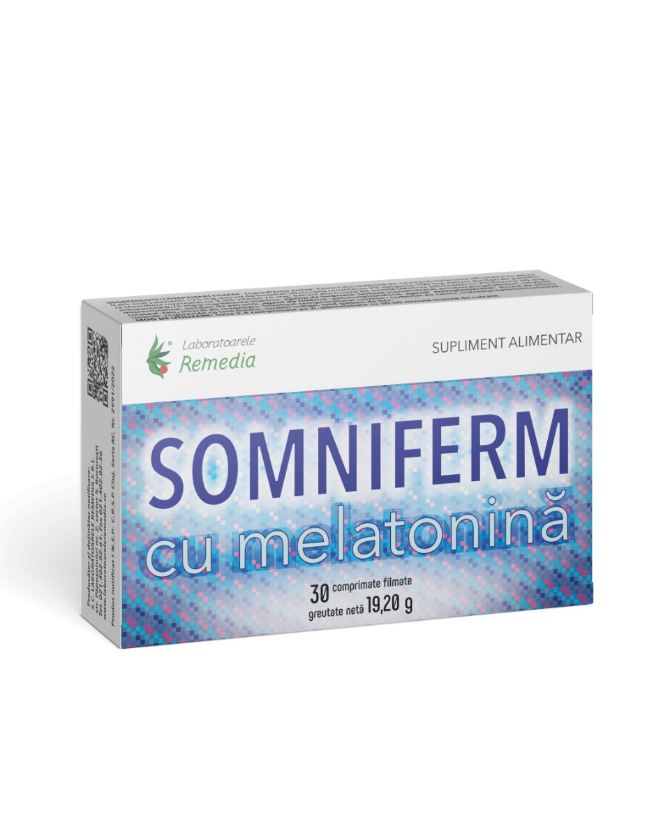 Somniferm cu melatonina, 30 comprimate, Laboratoarele Remedia