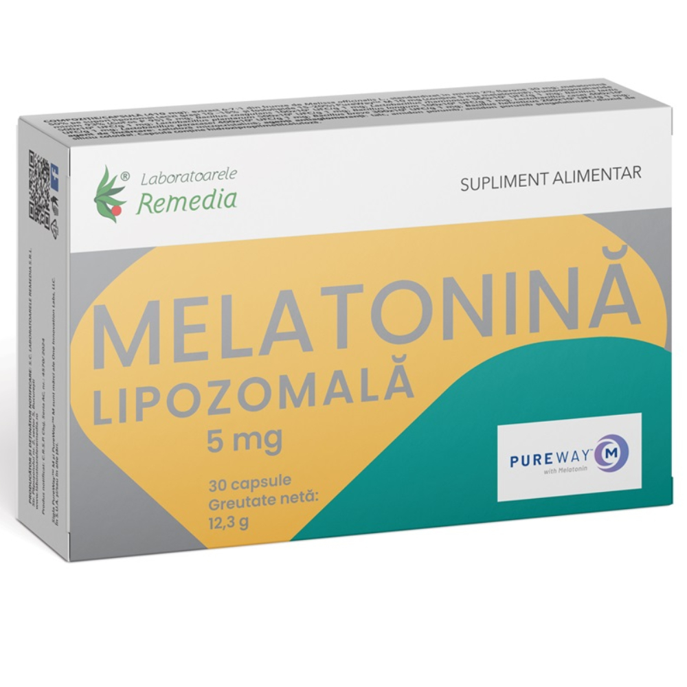 Melatonina lipozomala 5mg, 30 capsule, Laboratoarele Remedia