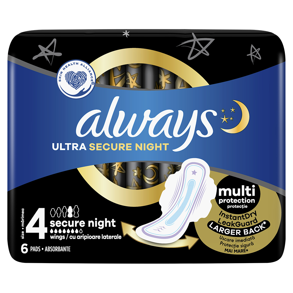 Absorbante Ultra Secure Night, 6 bucati, Always