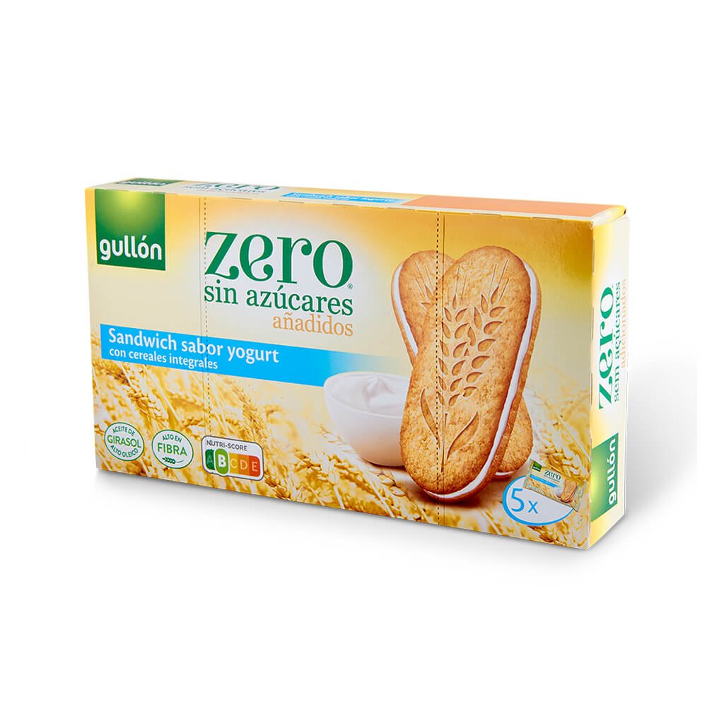 Biscuiti cu crema de iaurt si cereale integrale fara zahar, 220g, Gullon