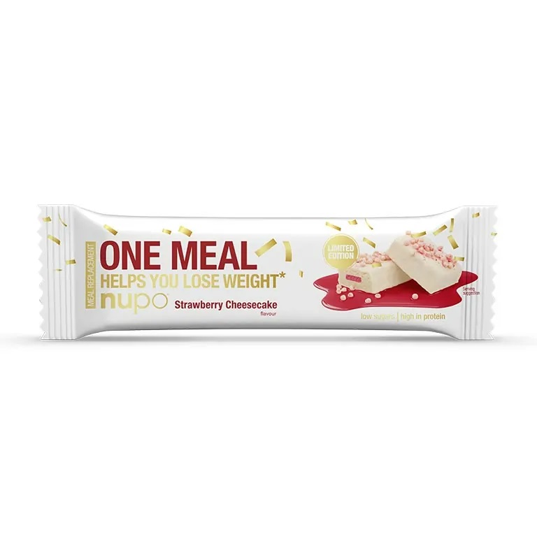 Baton One Meal Cheesecake cu capsuni, 1 bucata, Nupo