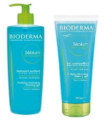 Bioderma Sebium OFERTA gel spumant tub 200ml + Gel spumant cu pompita 200ml