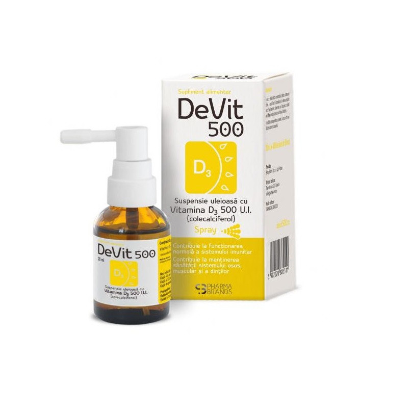 DeVit 500 suspensie uleioasa Vitamina D3 500UI spray 20ml