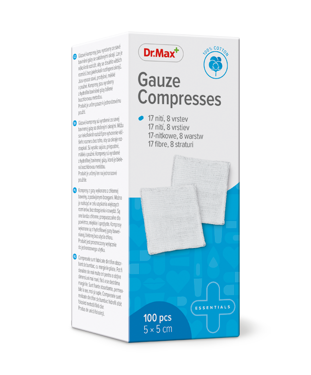 Dr. Max Comprese non-sterile 5x5cm, 100 bucati