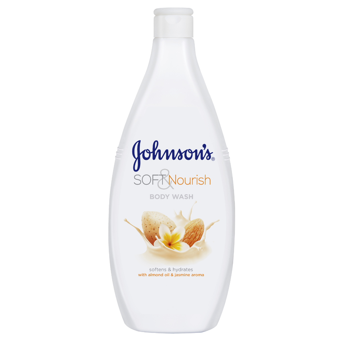 Gel de dus cu ulei de migdale si aroma de iasomie Soft & Nourish, 750ml, Johnson&Johson