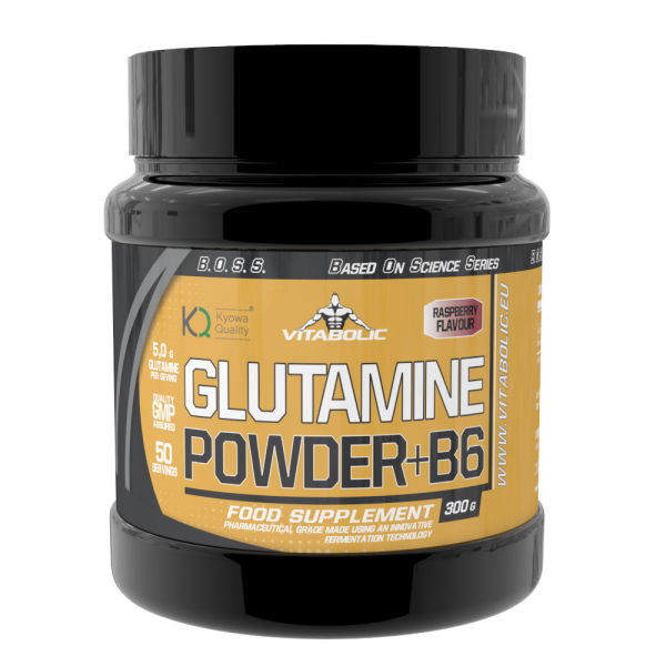 Glutamine Powder + B6 Rasberry, 300g, Vitabolic