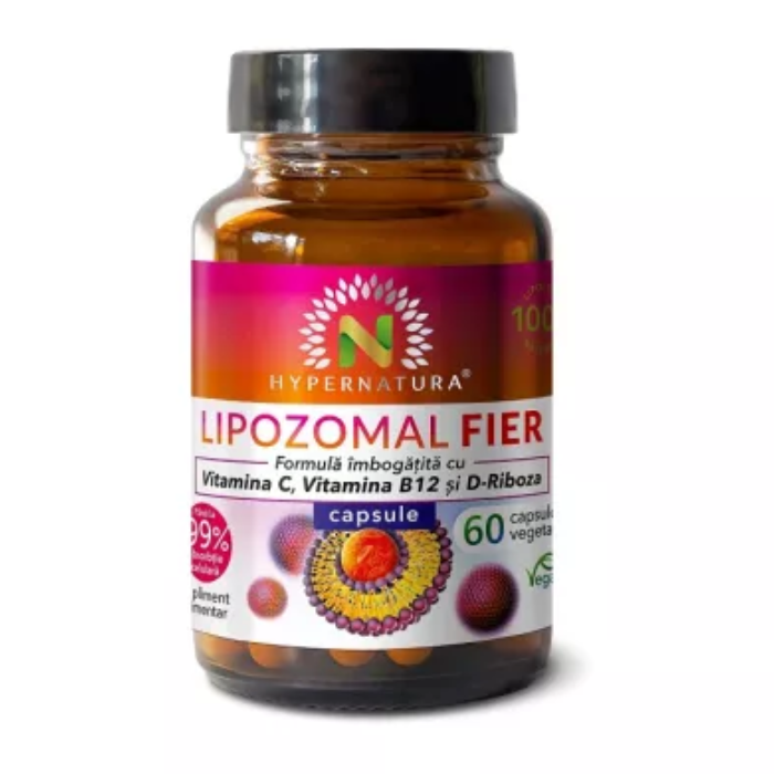 Lipozomal Fier+Vit C+B12+D-Riboza, 60 capsule, Hypernatura