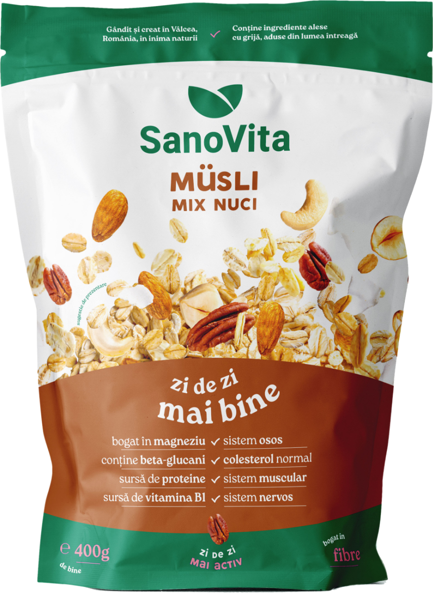 Musli cu mix de nuci, 400g, SanoVita