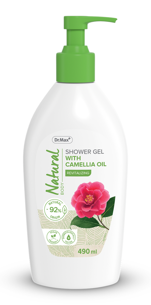 Dr. Max Natural Gel de dus cu ulei de camelie, 490ml