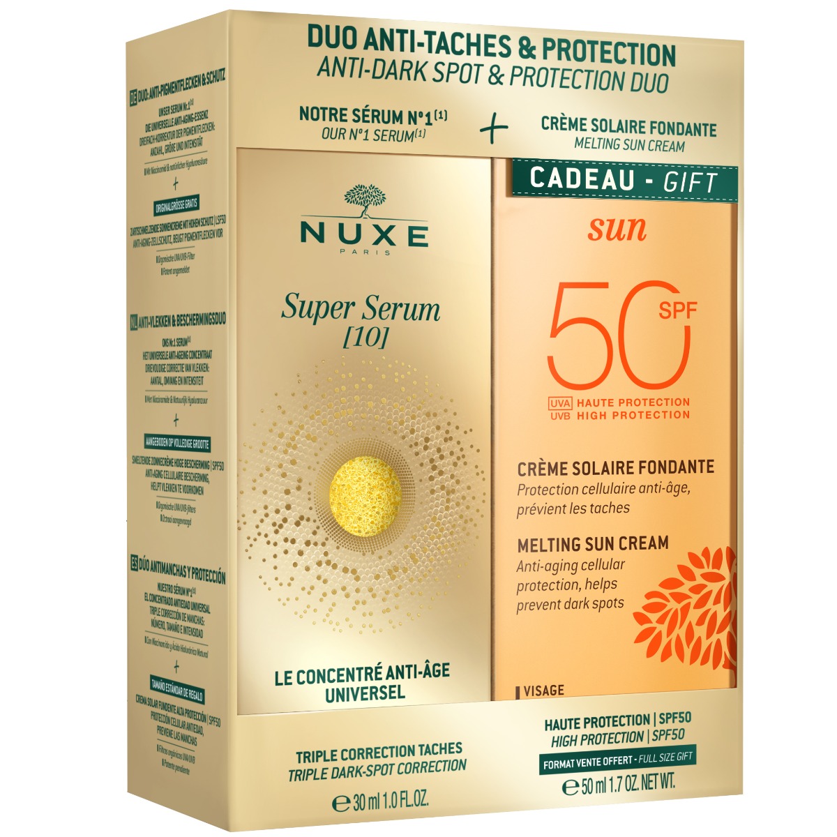 Set Super Serum 30ml + Crema-gel cu textura lejera Sun 50ml, Nuxe