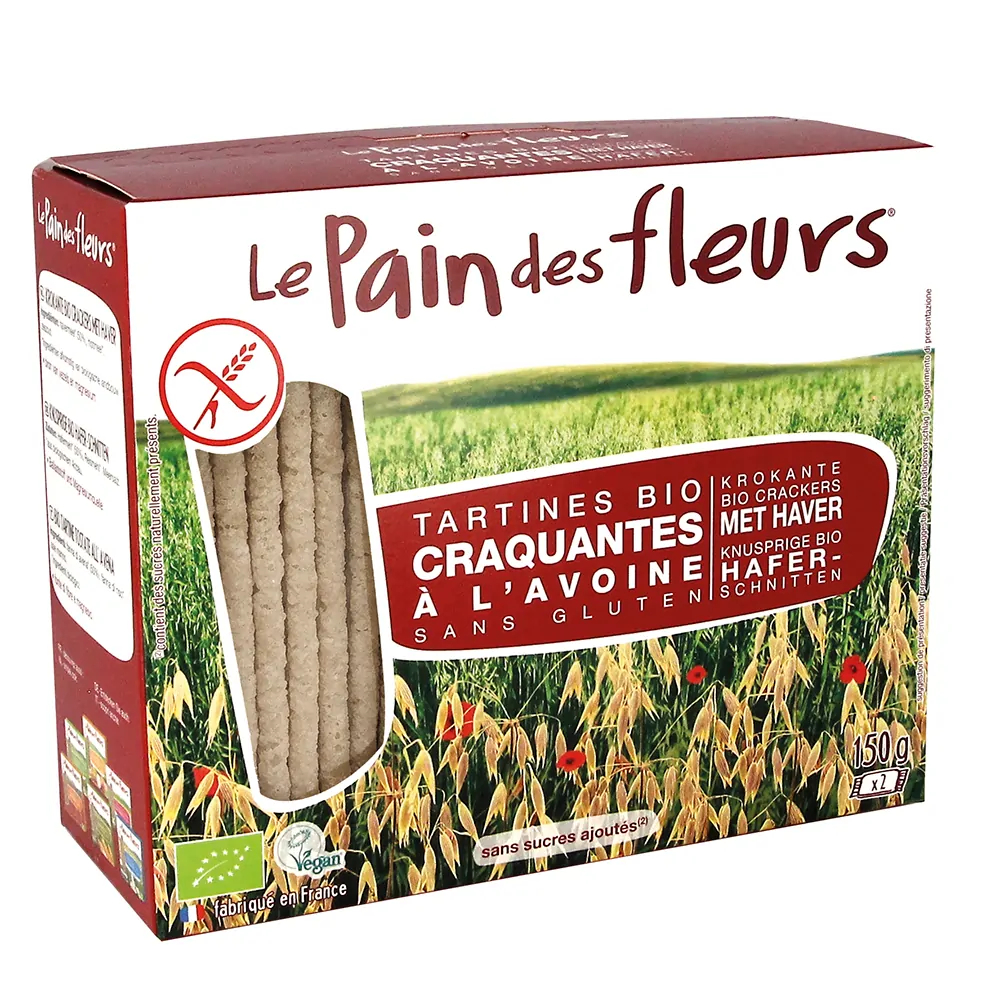 Turte crocante ecologice din ovaz fara gluten, 150g, Le Pain des Fleurs