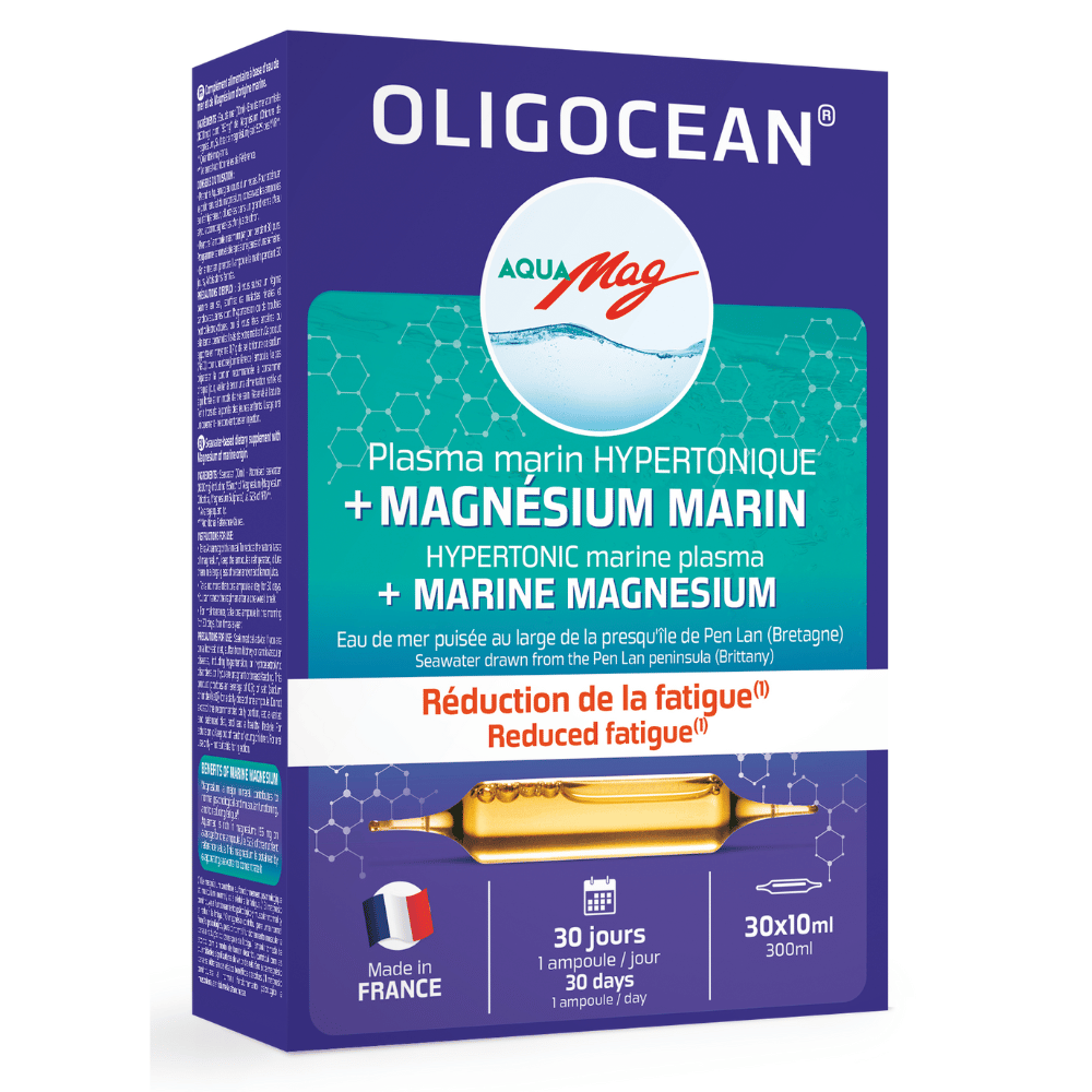 Magneziu marin Aquamag si Plasma marina hipertonica, 30 fiole x 10ml, Oligocean