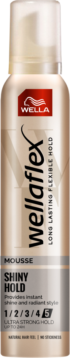 Spuma pentru par cu grad de fixare 5 Shiny Hold Wellaflex, 200ml, Wella