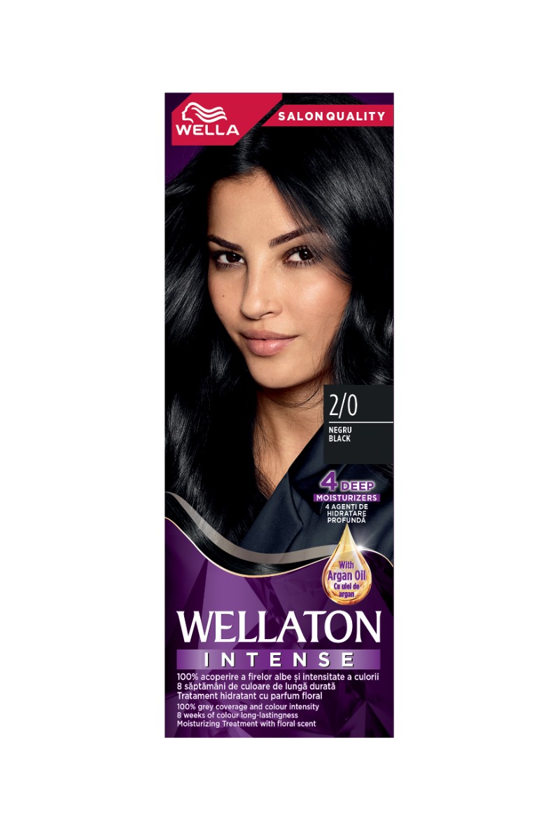 Vopsea de par permanenta Negru 2.0 Wellaton, 110ml, Wella