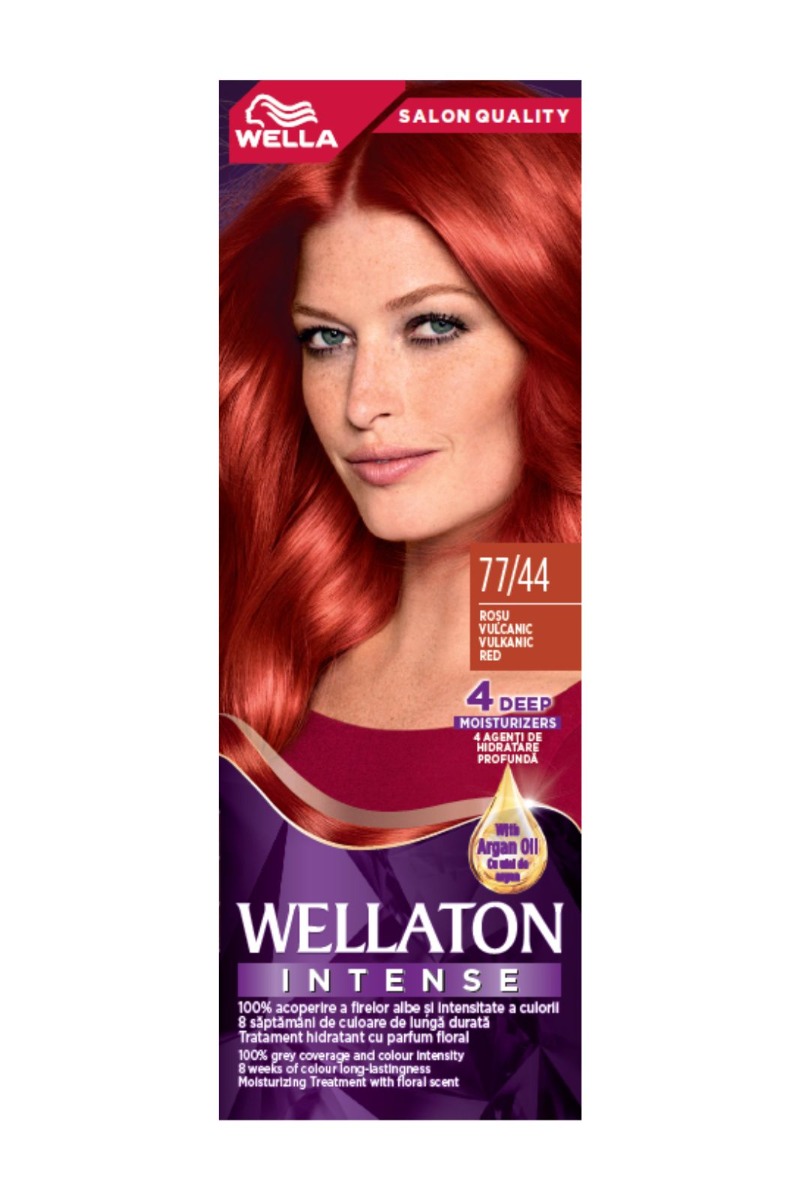 Vopsea de par permanenta Rosu Vulcanic 77.44 Wellaton, 110ml, Wella