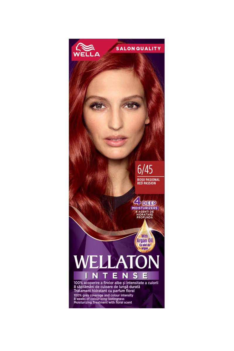 Vopsea de par permanenta Rosu Pasional 6.45 Wellaton, 110ml, Wella