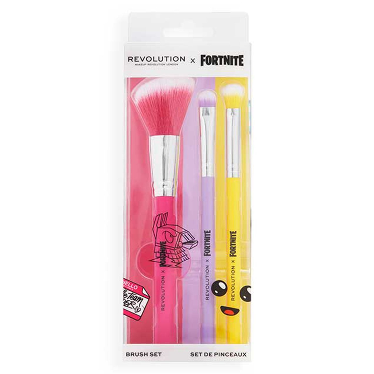 Set pensule de machiaj Fortnite X Revolution Character Trio, 3 bucati, Makeup Revolution