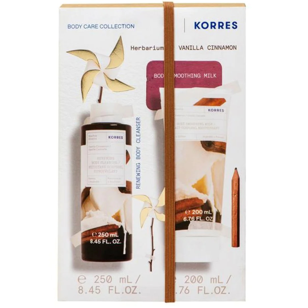 Pachet Vanilla Cinnamon Gel de dus 250ml + Lapte de corp 200ml, Korres