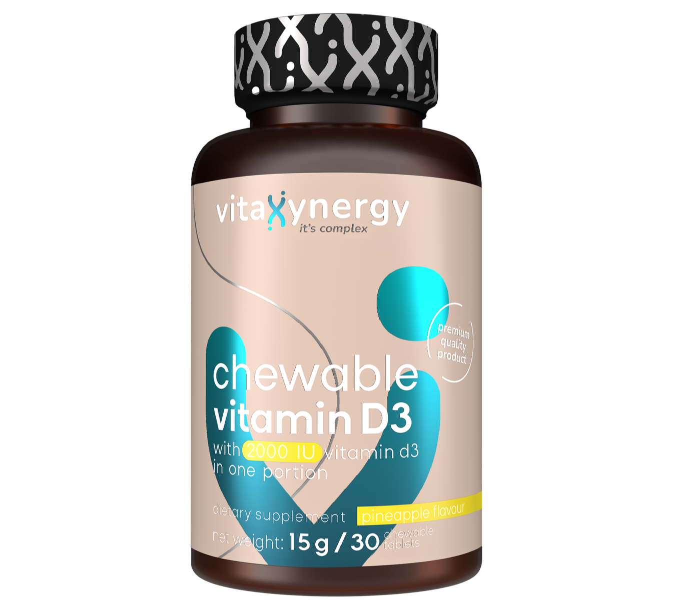 Vitamina D3 2000 UI masticabila, 30 tablete, Vitaxynergy