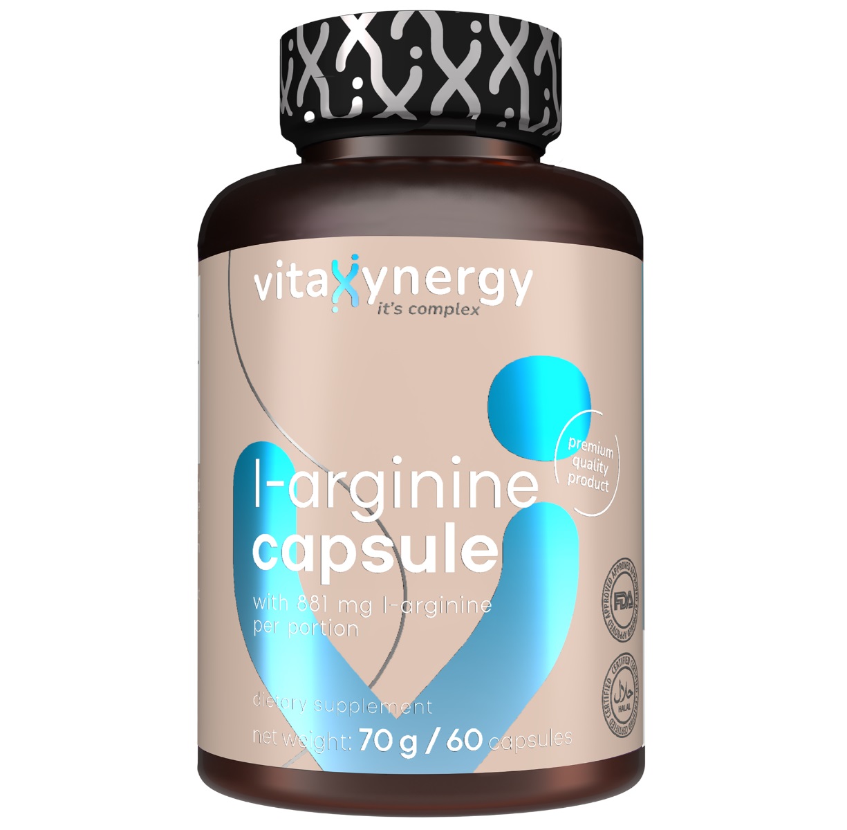 L-arginina, 60 capsule, Vitaxynergy