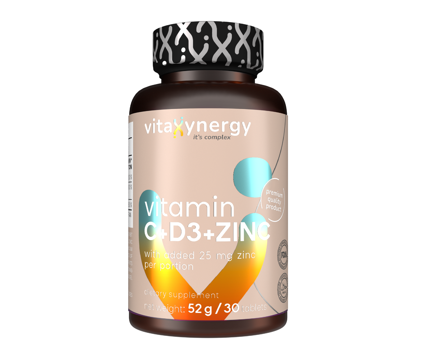 Vitamina C + Vitamina D3 + Zinc, 30 tablete, Vitaxynergy