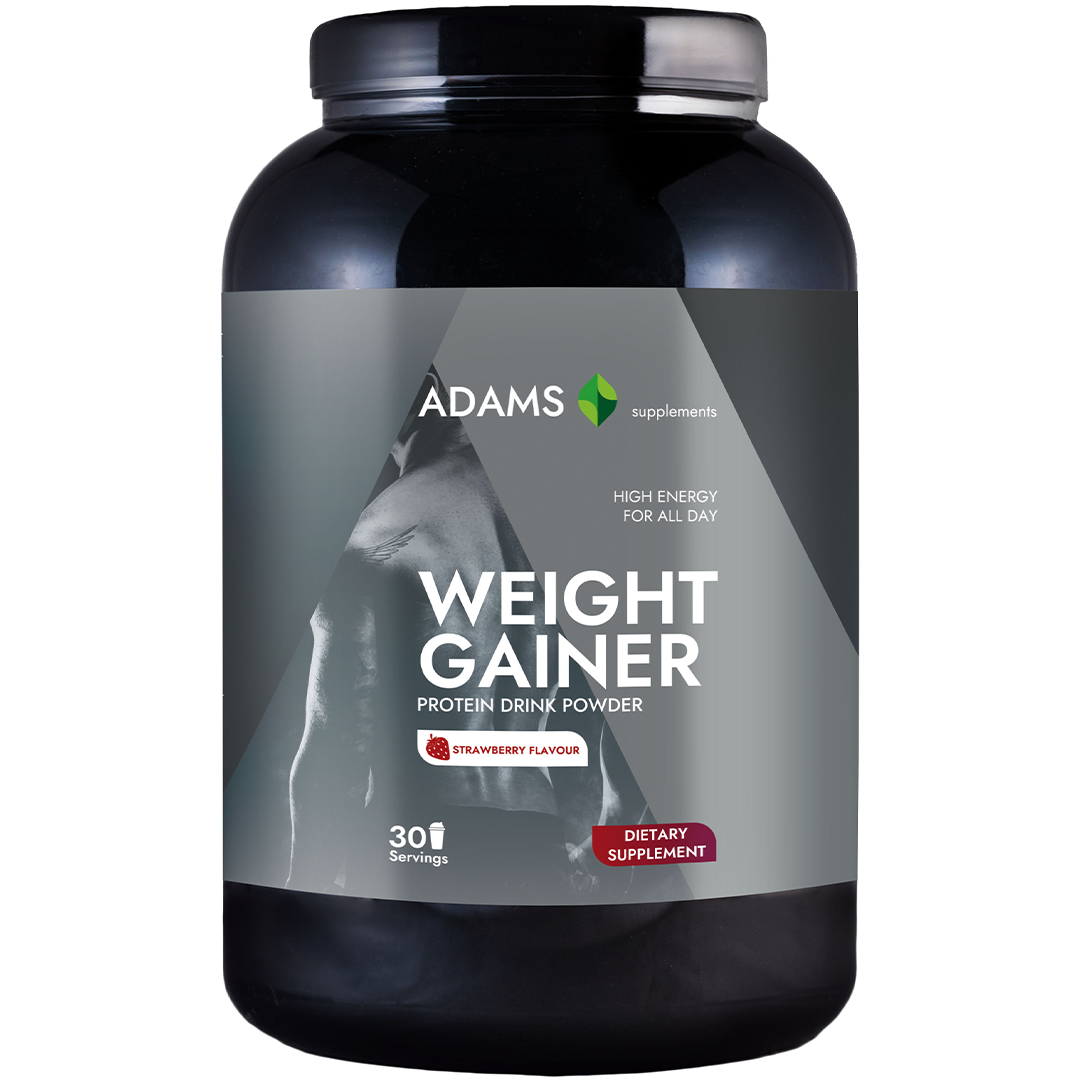 Weight Gainer cu aroma de capsuni, 1500g, Adams Vision