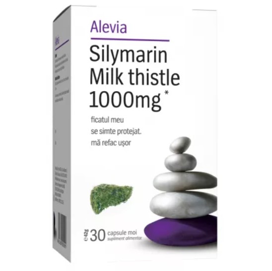 Silymarin Milk Thistle 1000 mg, 30 capsule, Alevia