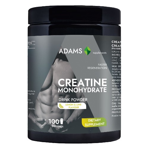 Creatina monohidrata cu aroma de lemon-twist, 450g, Adams Vision