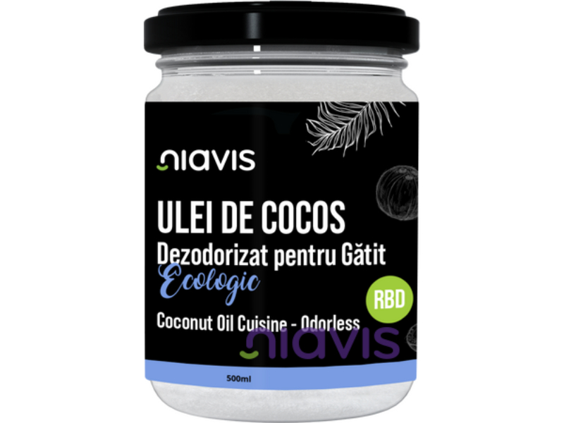 Ulei de cocos dezodorizat pentru gatit RBD ecologic, 500ml, Niavis