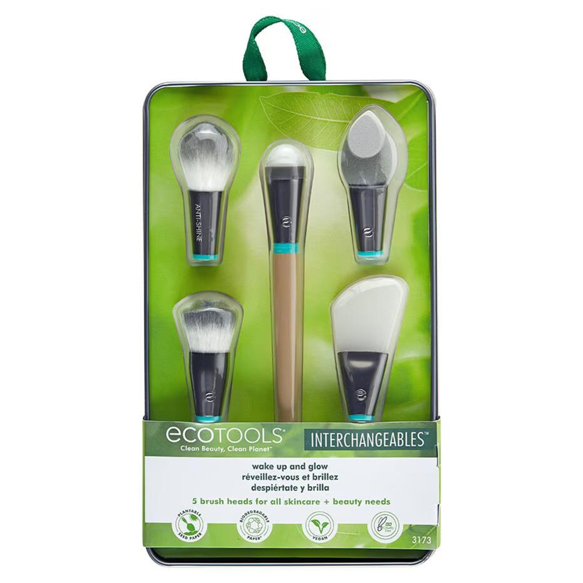 Set Pensule Wake Up and Glow, 5 bucati, EcoTools