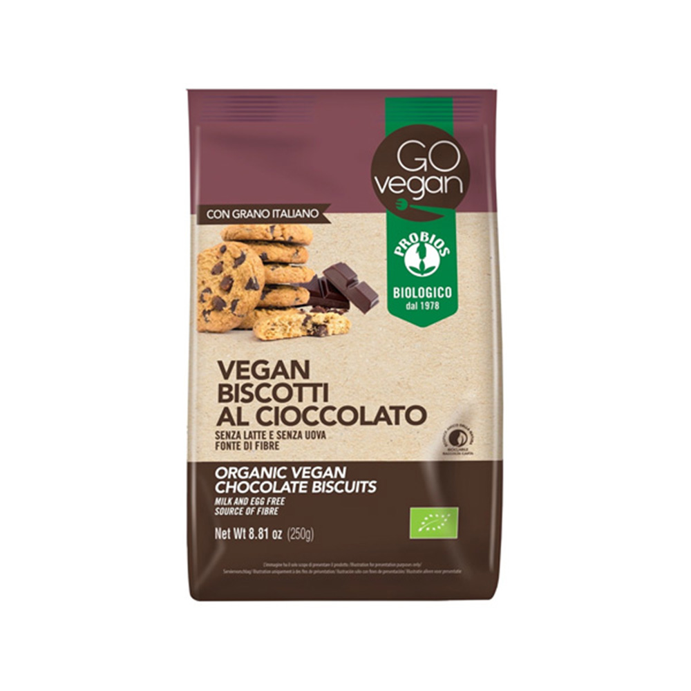 Biscuiti Eco vegani cu ciocolata, 250g, Probios