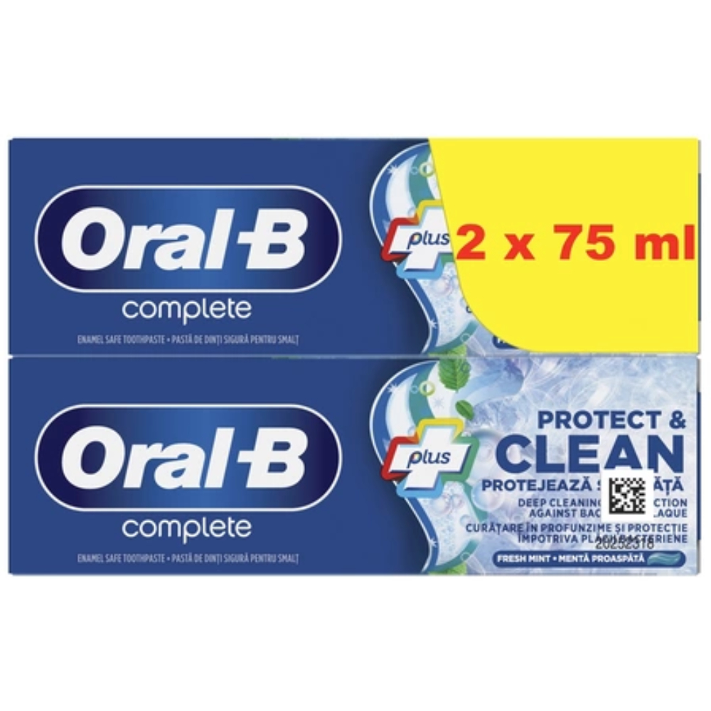 Pachet Pasta de dinti Complete Protect & Clean, 2x75ml, Oral-B