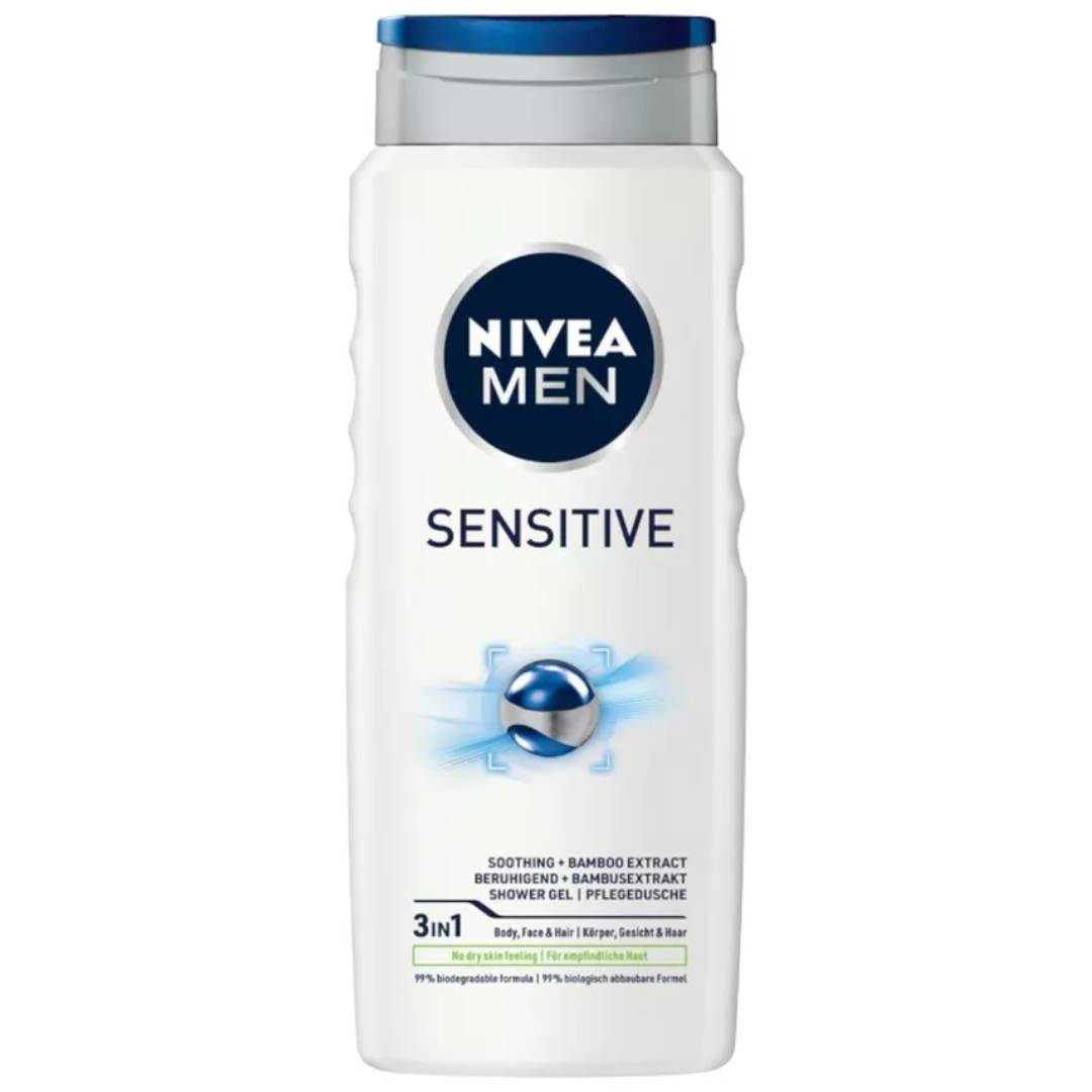 Gel de dus pentru barbati Sensitive, 500ml, Nivea