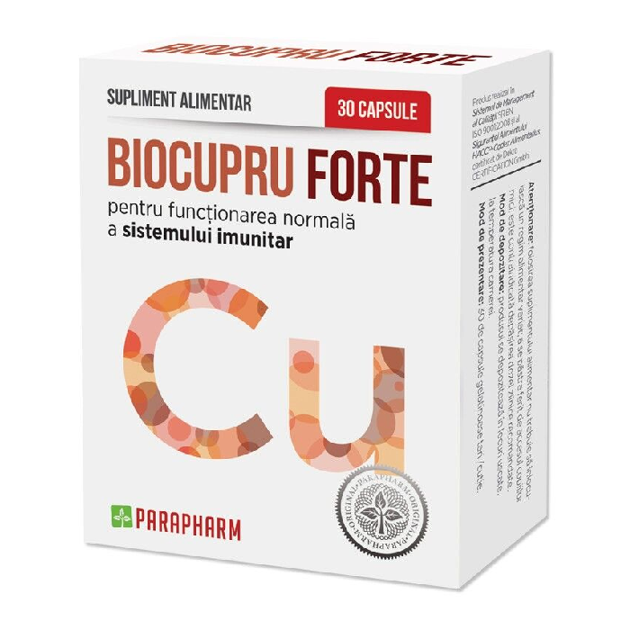 BioCupru Forte, 30 capsule, Parapharm