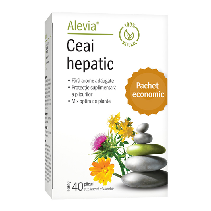 Ceai hepatic, 40 plicuri, Alevia