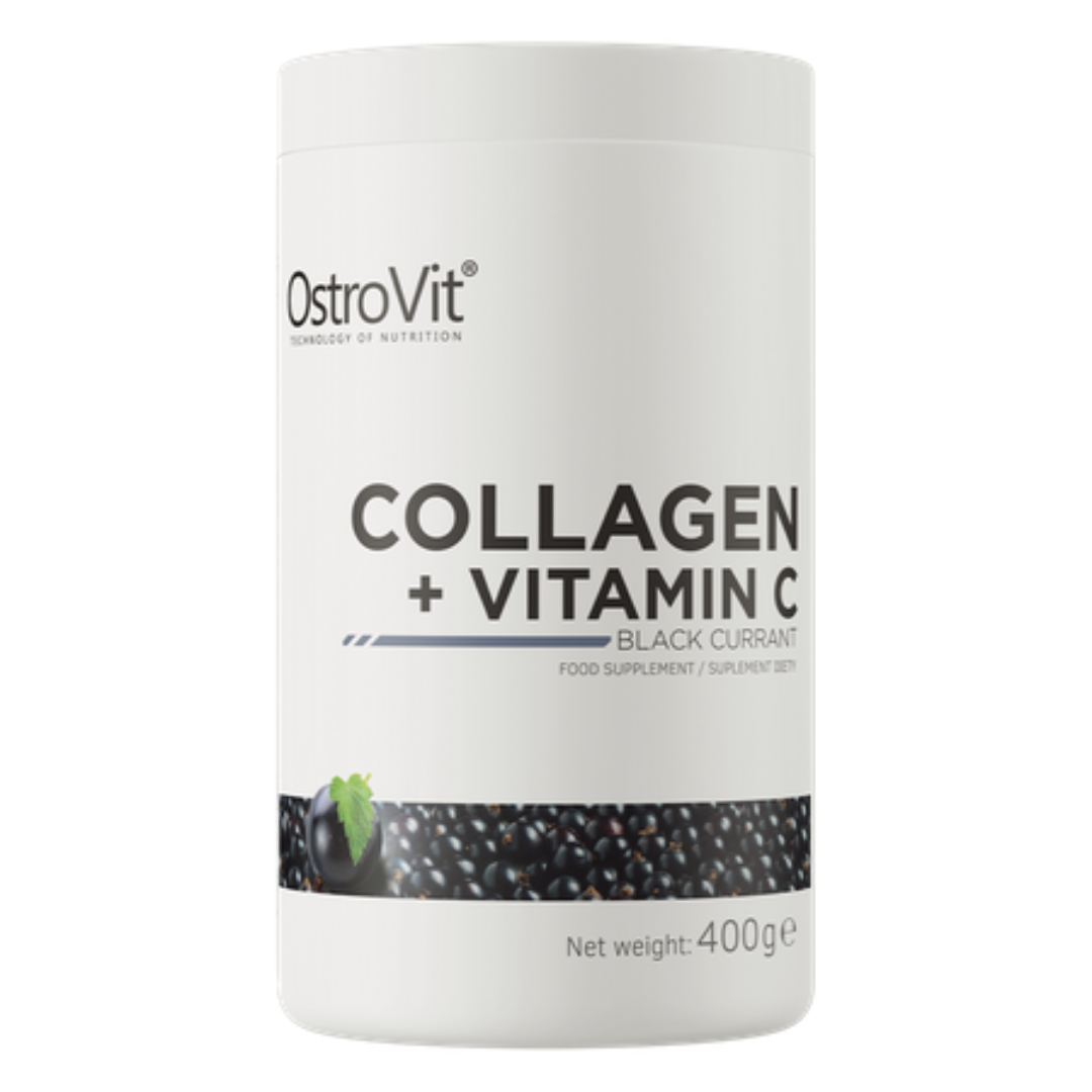 Colagen cu Vitamina C, aroma de coacaze negre, 400g, OstroVit