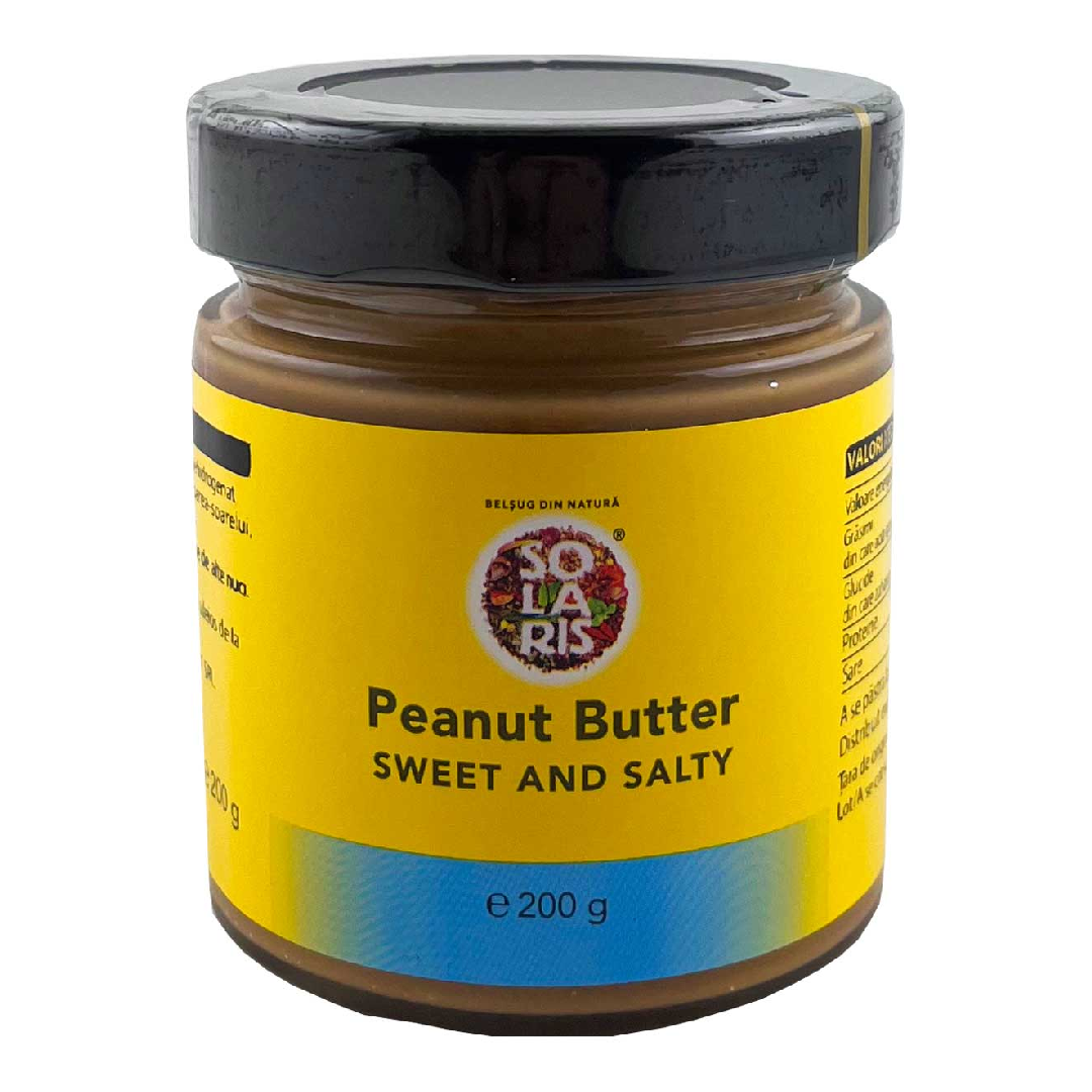 Crema de Peanut Butter dulce si sarat, 200g, Solaris