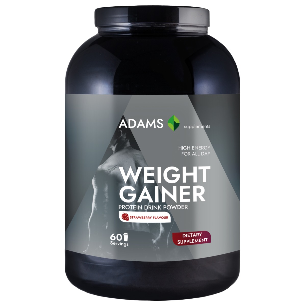 Weight Gainer cu aroma de capsuni, 3000g, Adams Vision