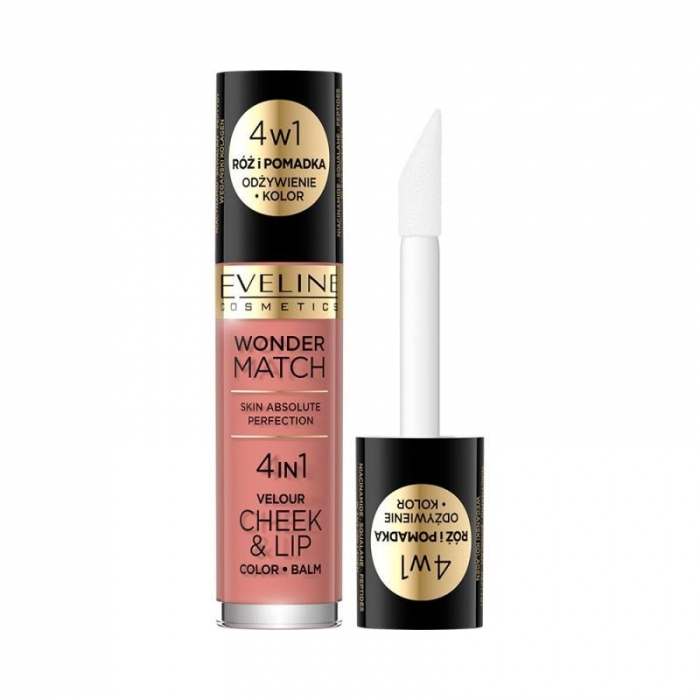 Fard lichid pentru obraj si buze 4in1Wonder Match N01, 4.5ml, Eveline Cosmetics