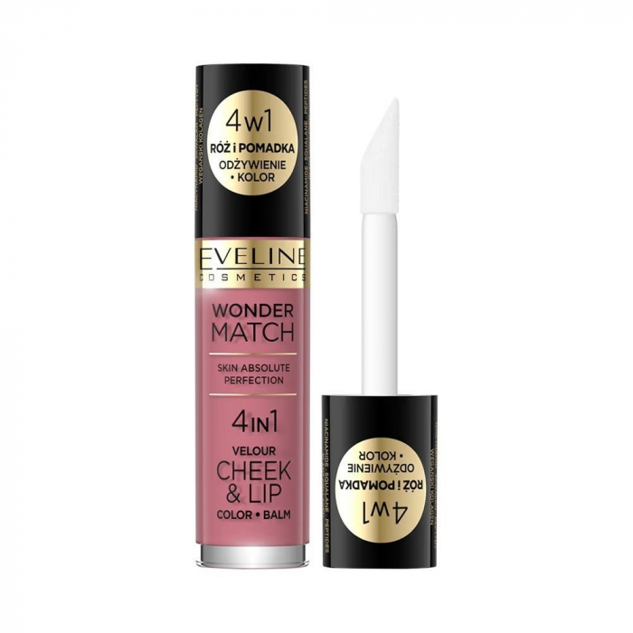 Fard lichid pentru obraj si buze 4in1Wonder Match N04, 4.5ml, Eveline Cosmetics