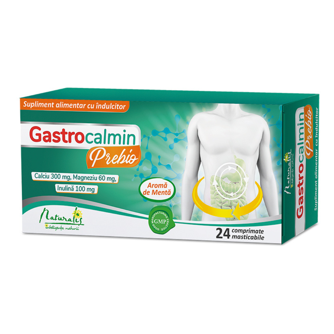 Gastrocalmin Prebio, 24 comprimate masticabile, Naturalis