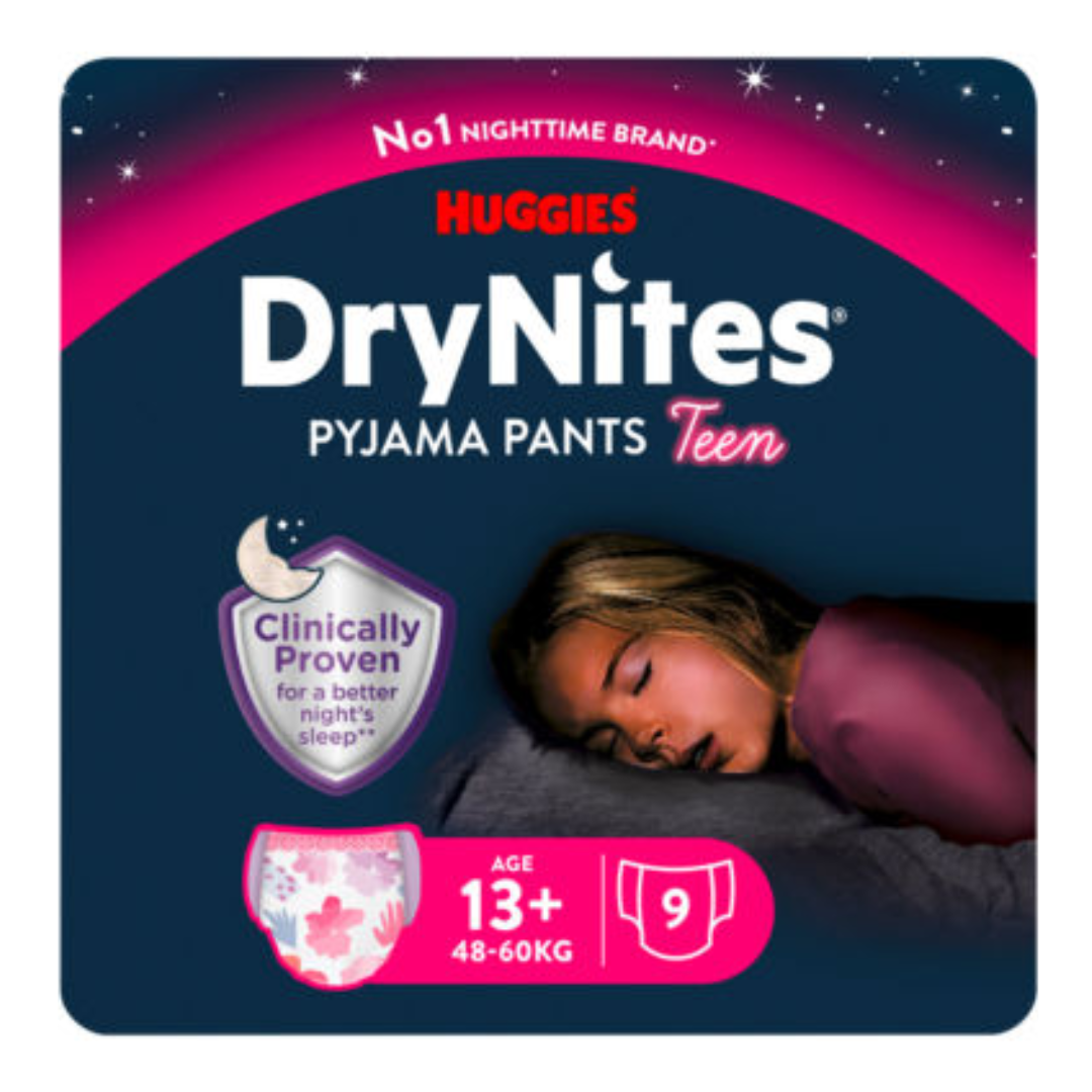 Scutece incontinență DryNites băieți, 48-60kg, fete, 9bucati, Huggies