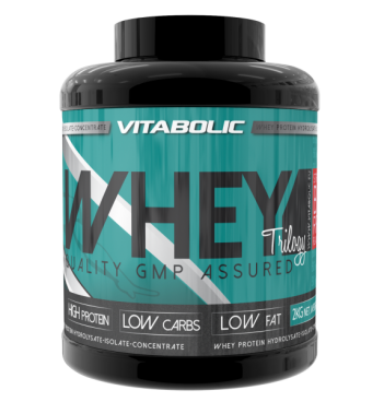 Whey Trilogy Standard cu aroma de Capsuni, 2kg, Vitabolic