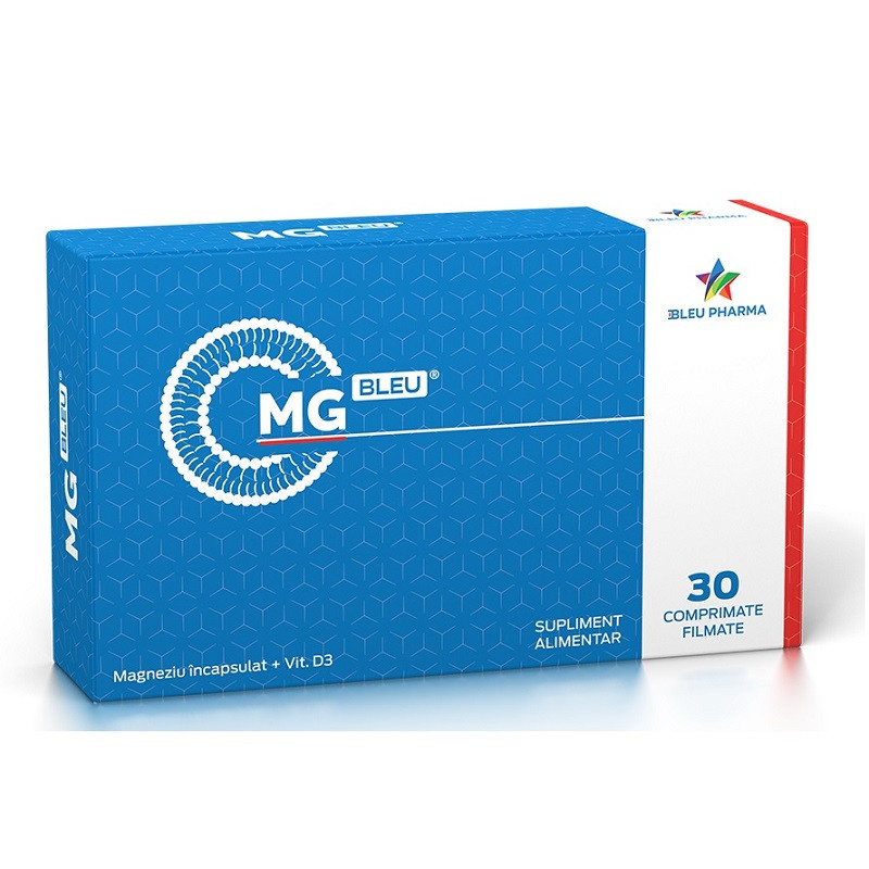 Magneziu incapsulat + Vit D3 Mg Bleu 30 comprimate filmate