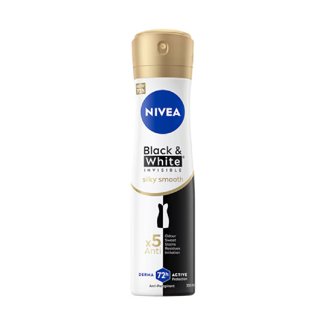 Deodorant spray Feminin Black & White Silky Smooth, 200ml, Nivea